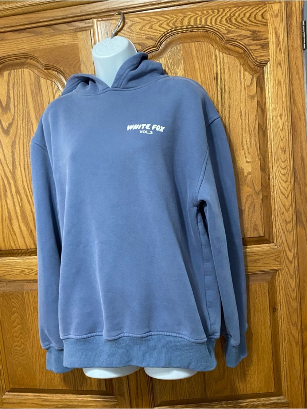 White Fox Vol.3 Women's Oversized Pullover Hoodie Size S/M Ocean Blue/White - Picture 7 of 16